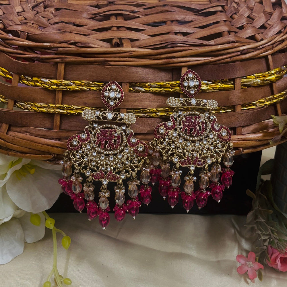 ShringarStreet Gold Plated Elephant Style Chandbali Earring