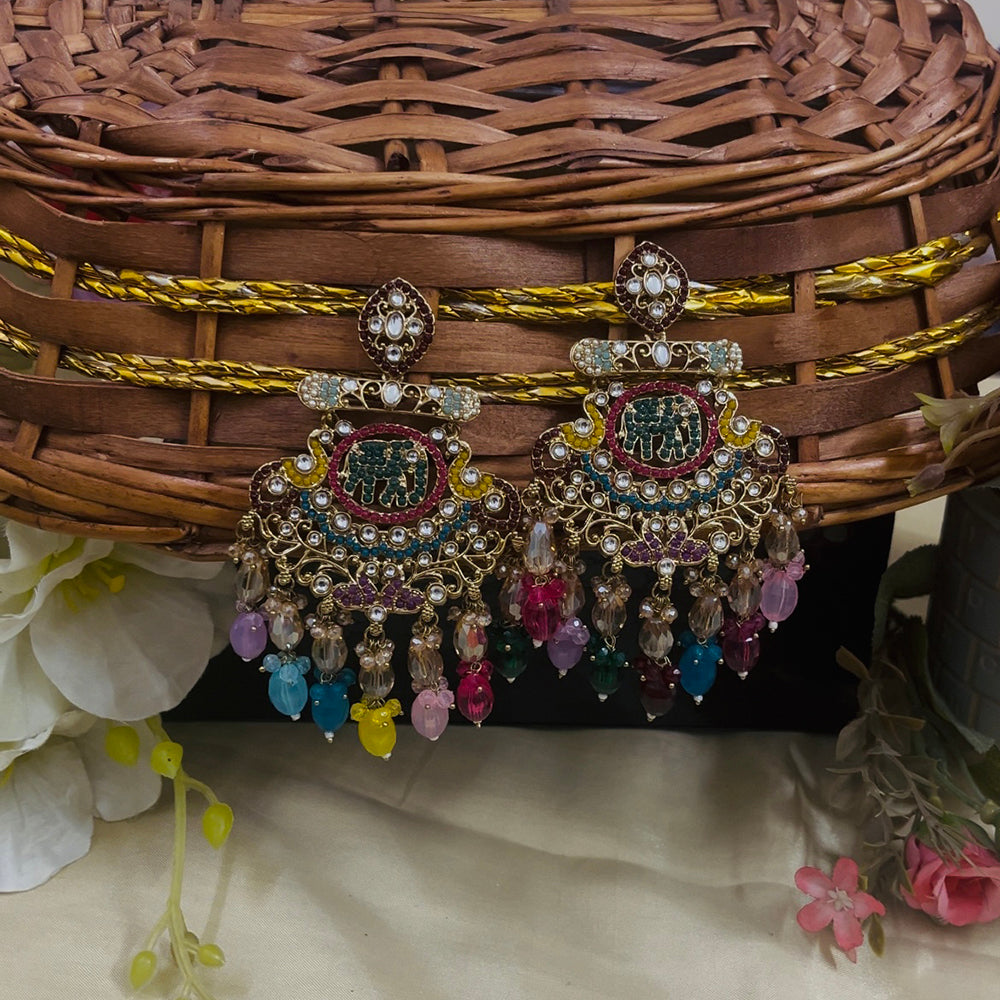 ShringarStreet Gold Plated Elephant Style Chandbali Earring