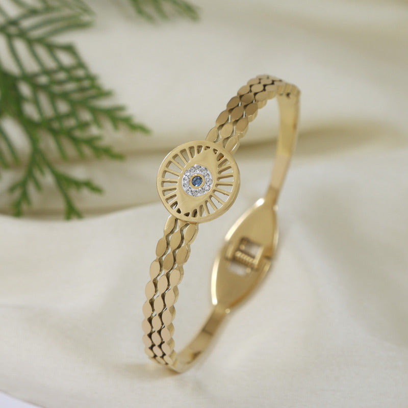 Tarohi Jewels Stainless Steel Evil Eye Kada