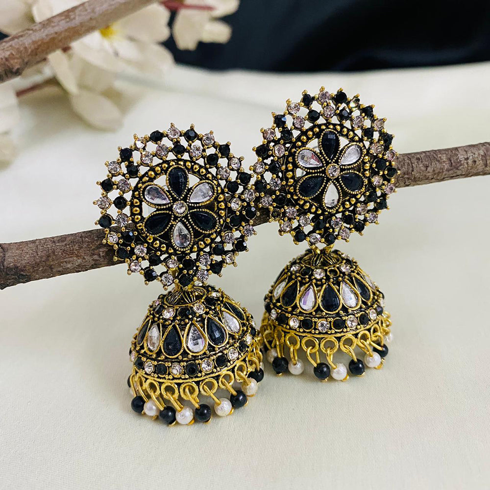 Black deals kundan earrings