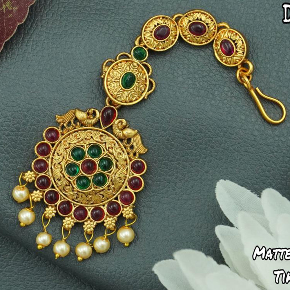 Diksha Collection Gold Plated Pota Maangtika