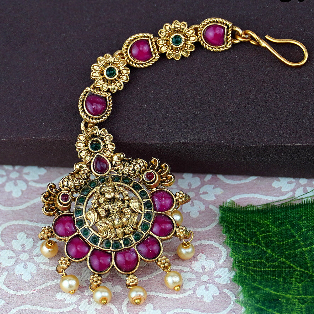 Diksha Collection Gold Plated Temple Mangtikka