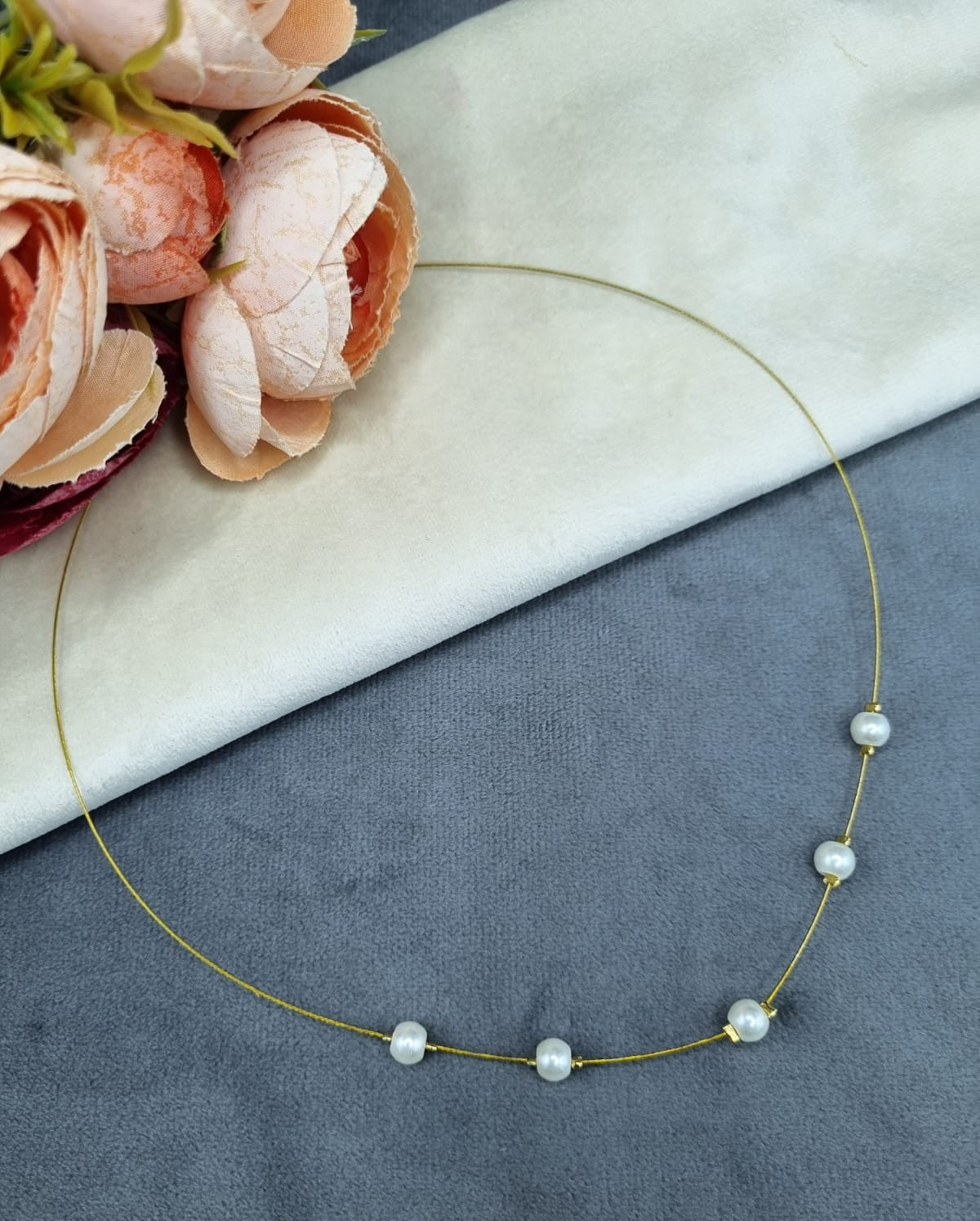 LAFZ Minimalist Floating Pearl Wire Necklace - TM601