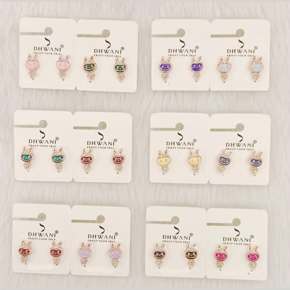 Dhwani Cartoon Style Colorful Labubu Meenakari Studs Earrings