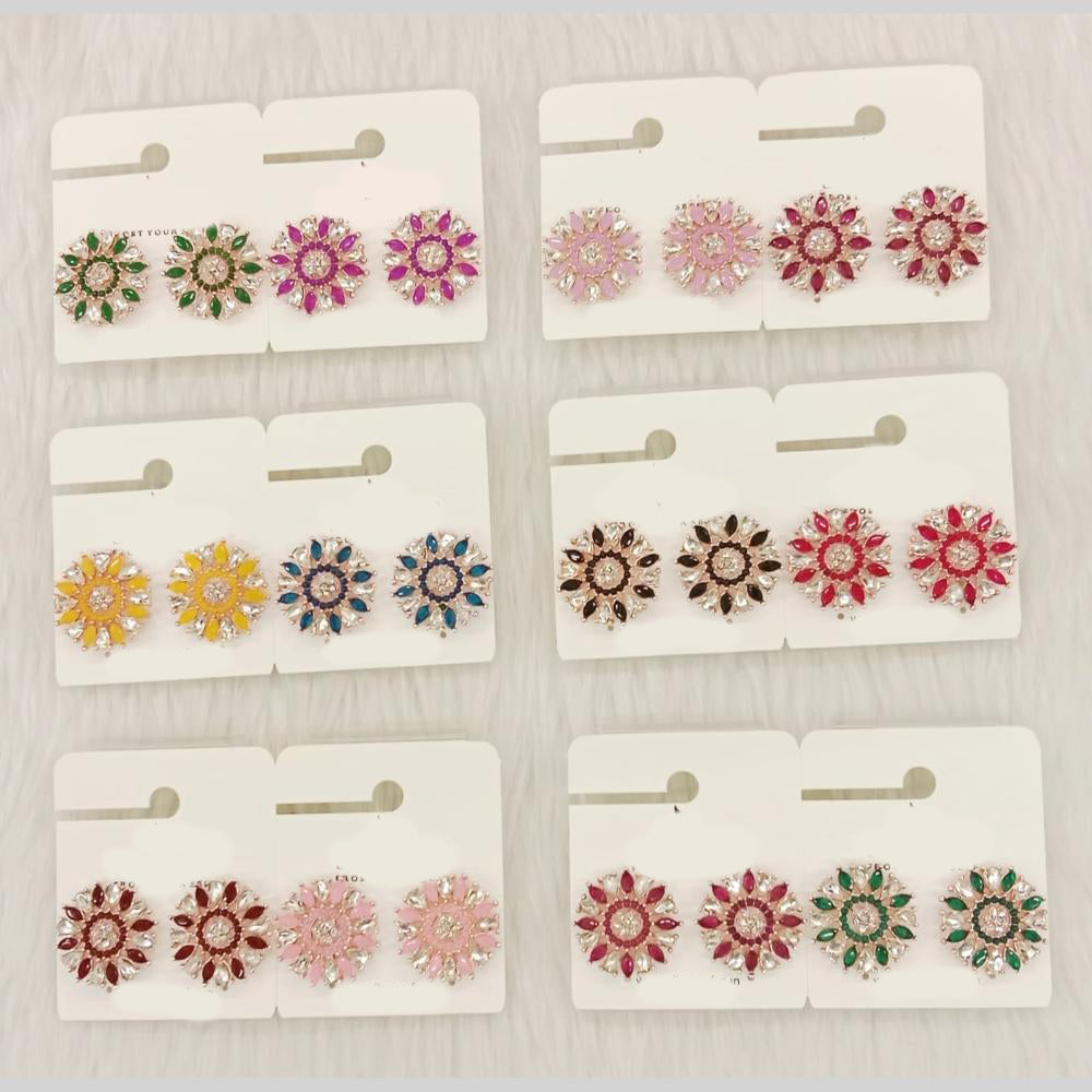 Dhwani Minimal Austrian Stone And Crystal Stud Earrings