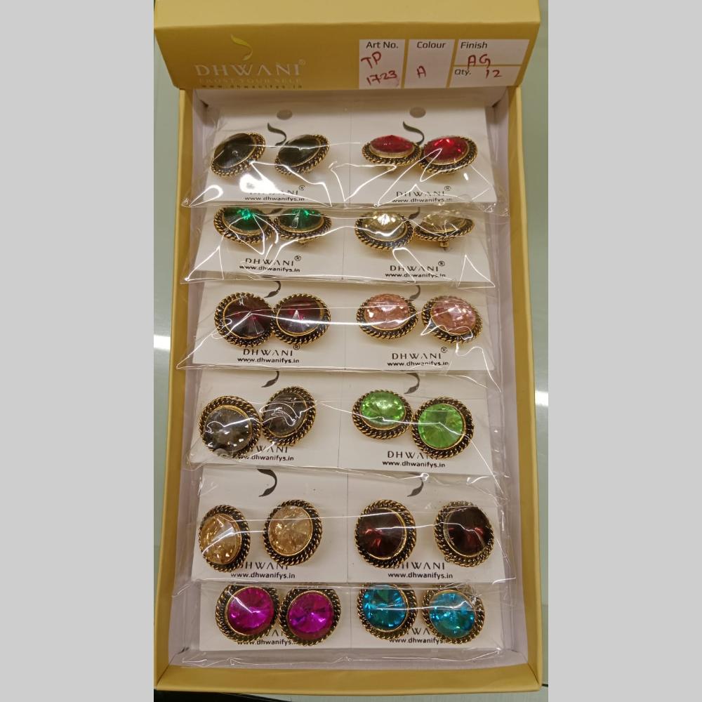 Dhwani Crystal Stone Studs Earrings (Assorted Color)