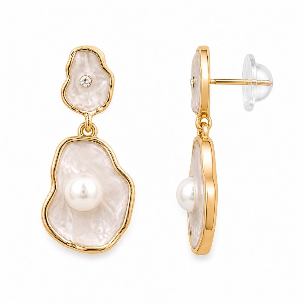 Etnico Fashion Gold Plated Anti Tarnish Pearl Drop Earrings for Women and Girls Western Earrings Set Fashion Jewellery Gift (WE010W)
