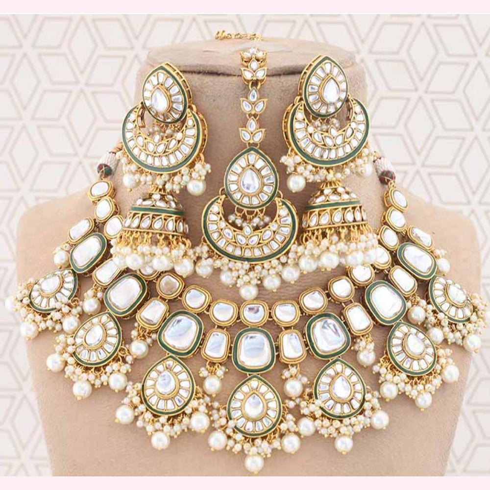 India Art Gold Plated Kundan Necklace Set