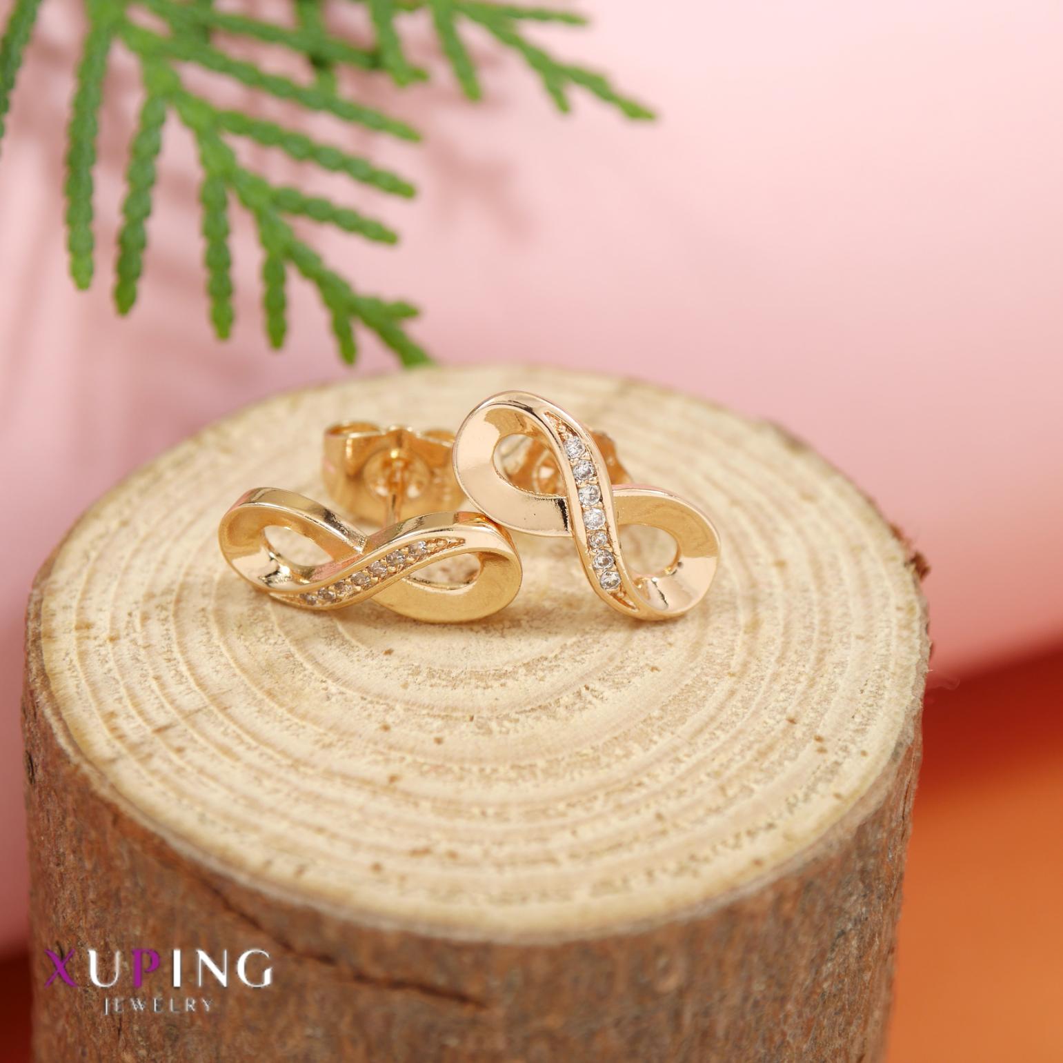 Tarohi Jewels Gold Plated Infinity Xuping Stud Earring