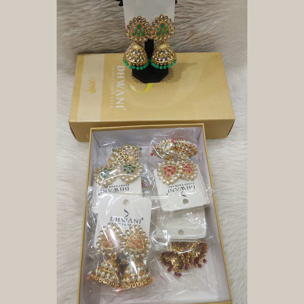 Dhwani Heritage Kundan Stone And Pearl Jhumki Earrings