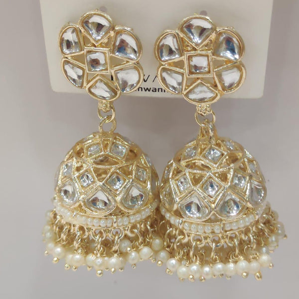 Dhwani Gold Plated Kundan Stone Jhumki Earrings