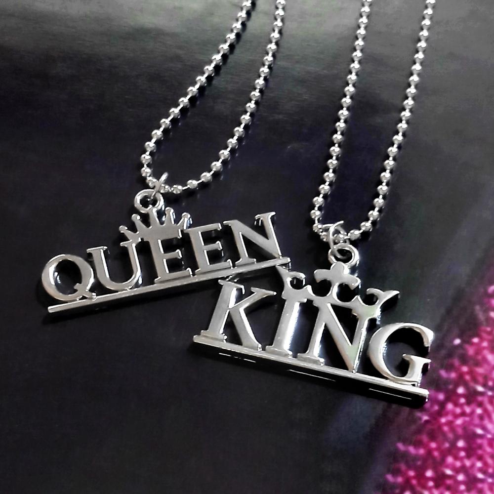 Urbana Couples Rhodium Plated King & Queen Pendant - 1004303