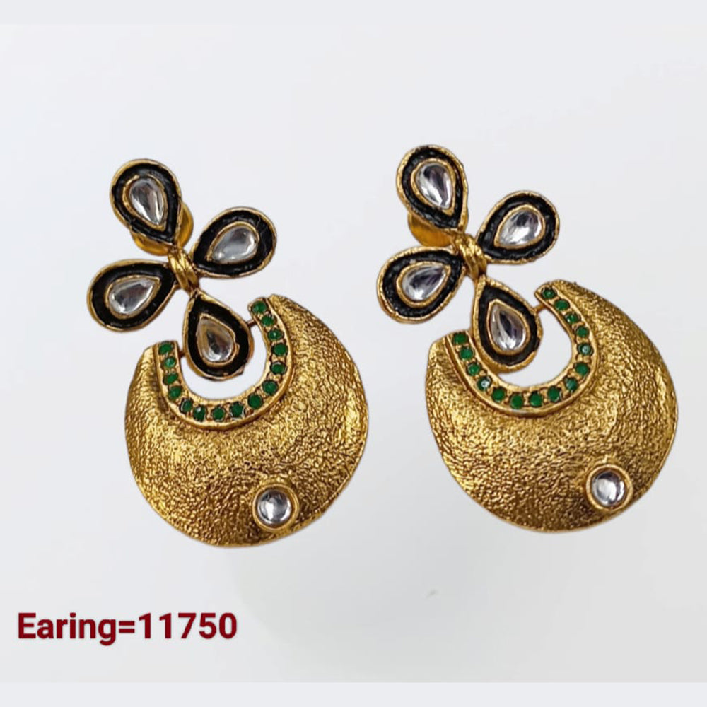 Padmawati Bangles Gold Plated Kundan Stone Dangler Earrings