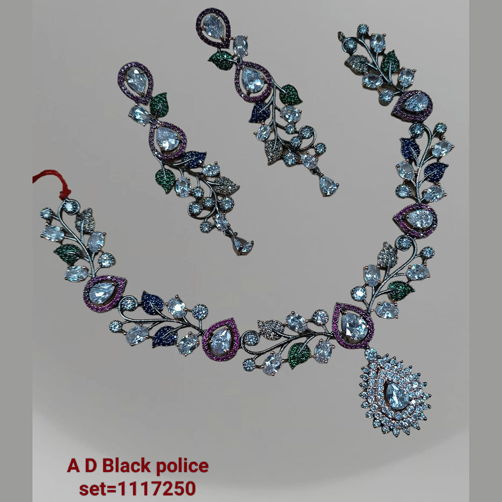 Padmawati Bangles Black Polish AD Stone Choker Necklace Set