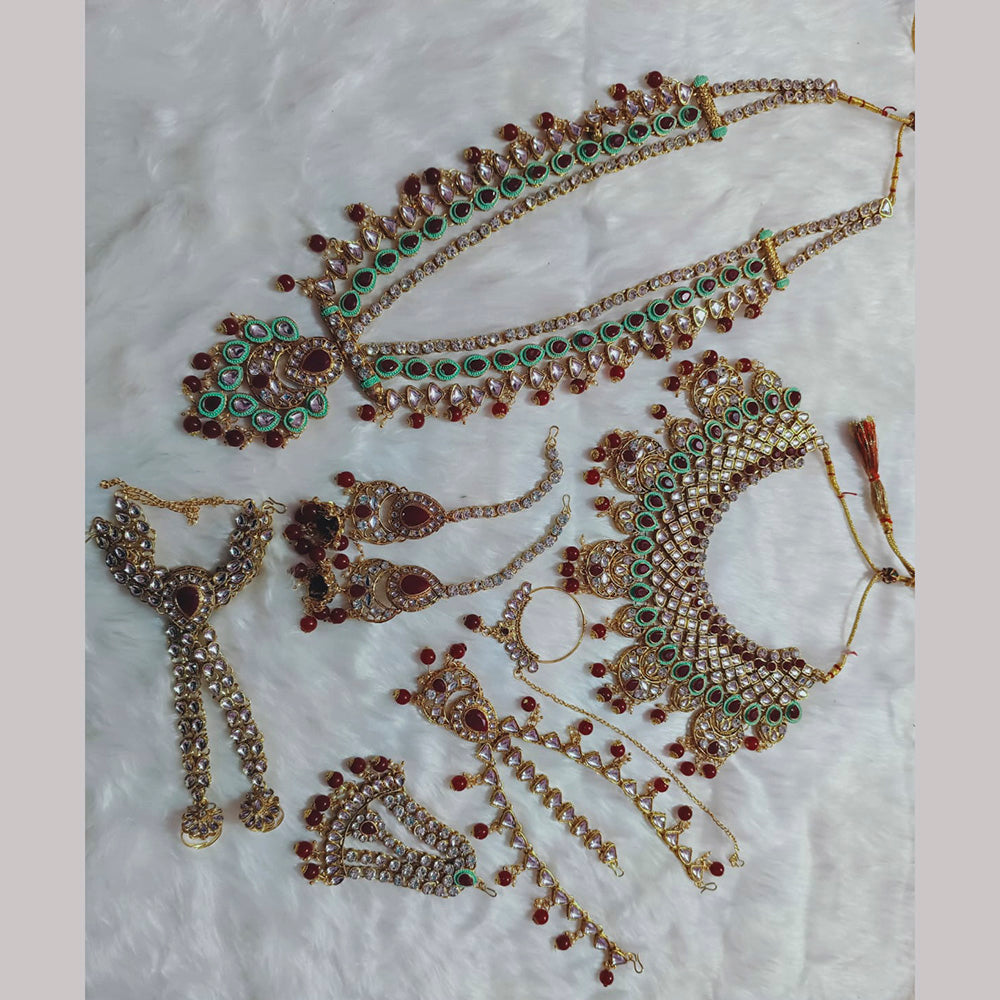 Neetu Art Gold Plated Kundan Bridal Jewellery Set for Women