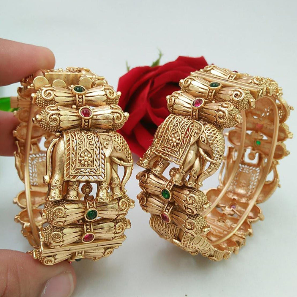 Elephant design shop gold bangles