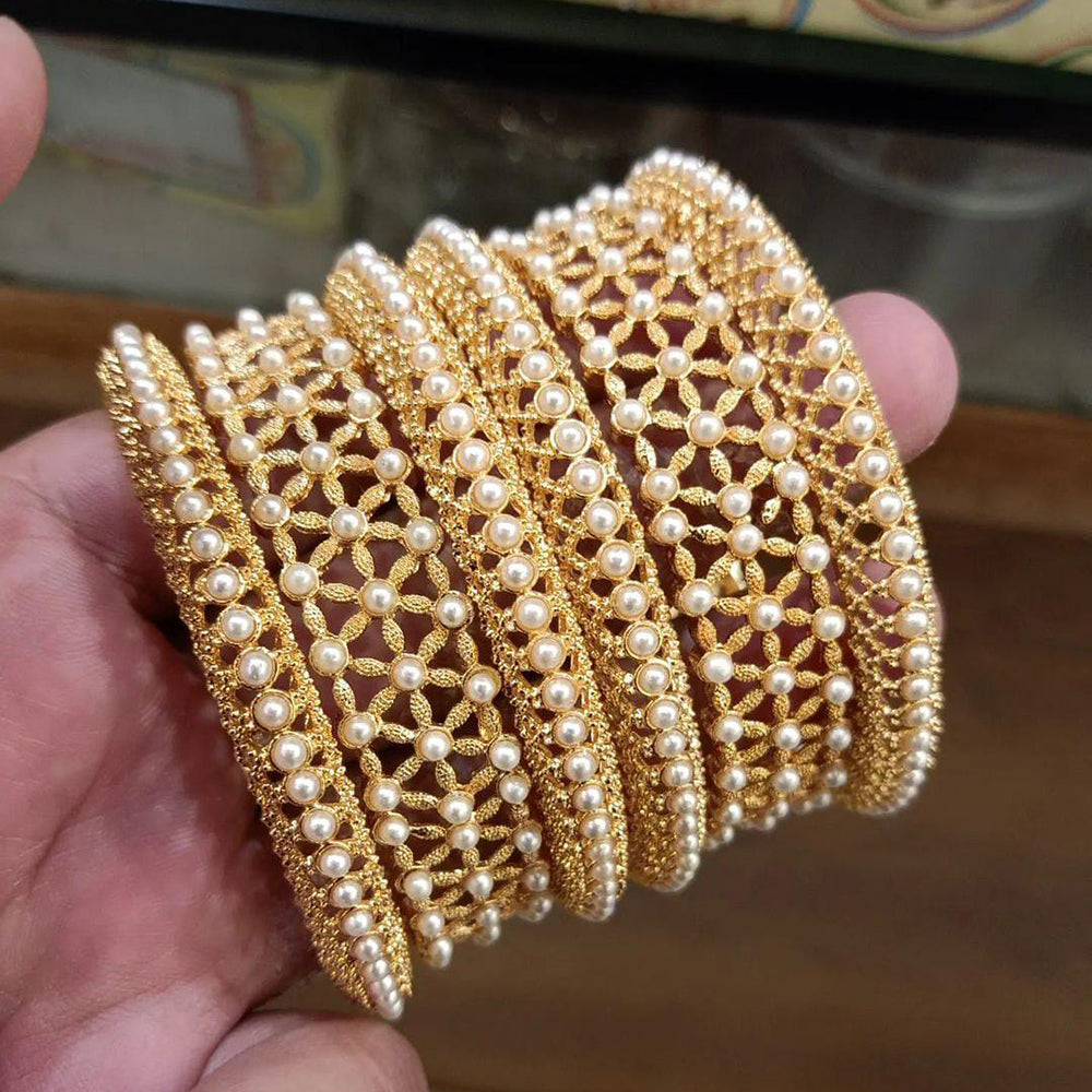 Manisha Jewellery Gold Plated Pearl Bangles Set – JewelEMarket