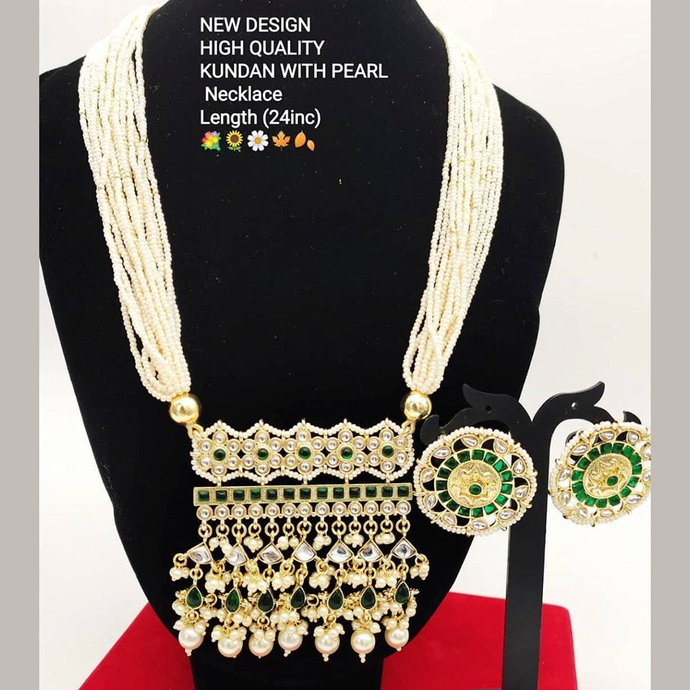Manisha Jewellery Kundan Stone Gold Plated Necklace Set