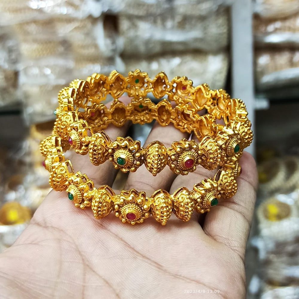 Manisha Jewellery Gold Plated Pota Stone Bangles Set – JewelEMarket