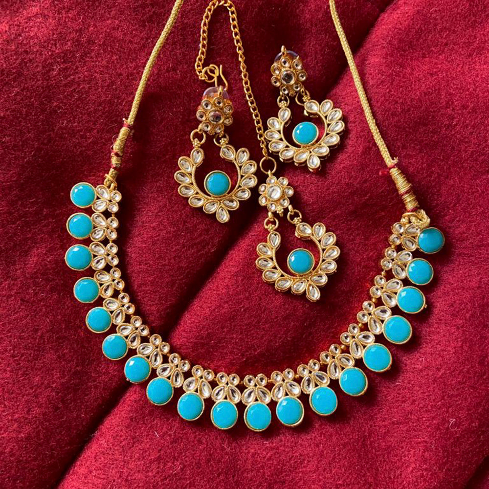Sai Fashion Gold Plated Kundan Stone Choker Necklace Set