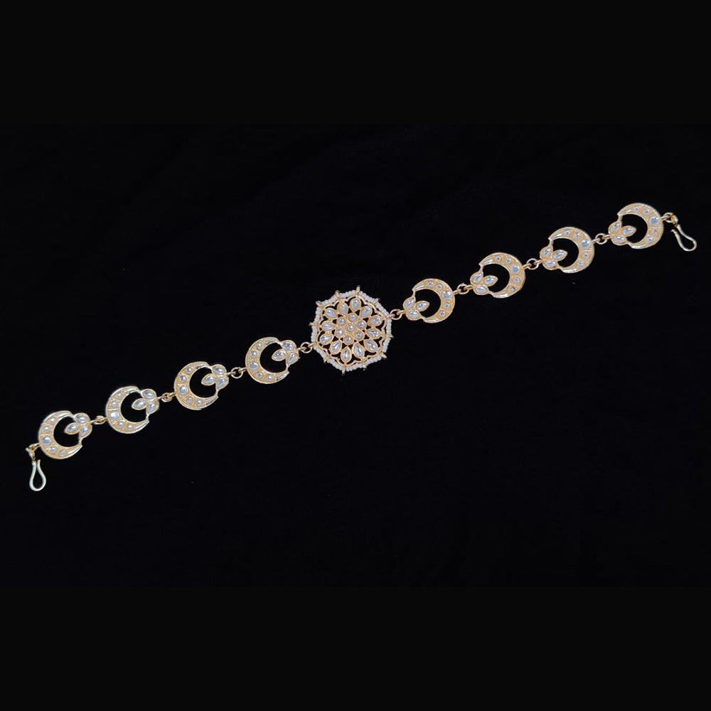 Vaamika Gold Plated Kundan Stone Sheeshphool / Headband Hair Accessories For Women