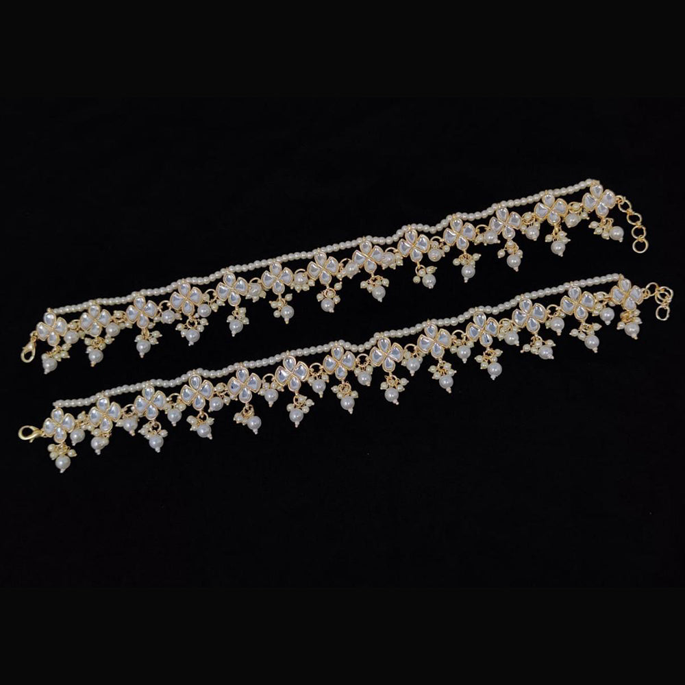 Vaamika Gold Plated Kundan Stone Payal