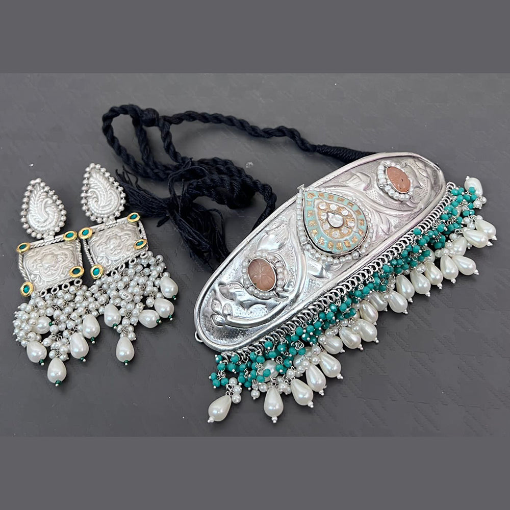 Vaamika Oxidized Plated Choker Necklace Set