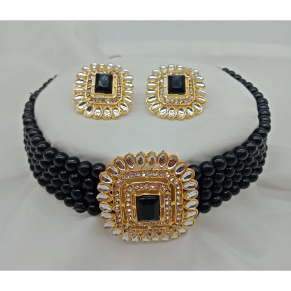 Vaamika Gold Plated Crystal Stone Necklace Set