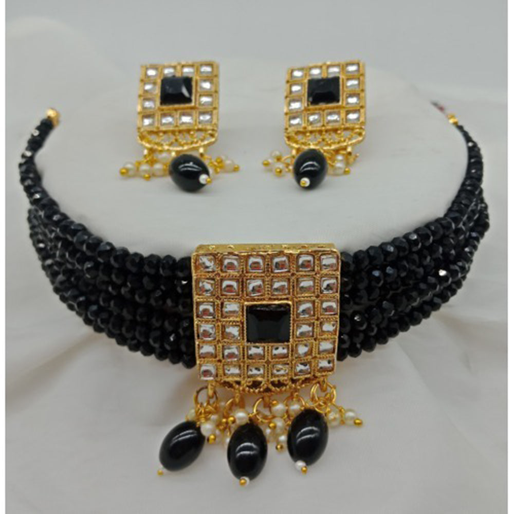 Vaamika Gold Plated Crystal Stone Necklace Set