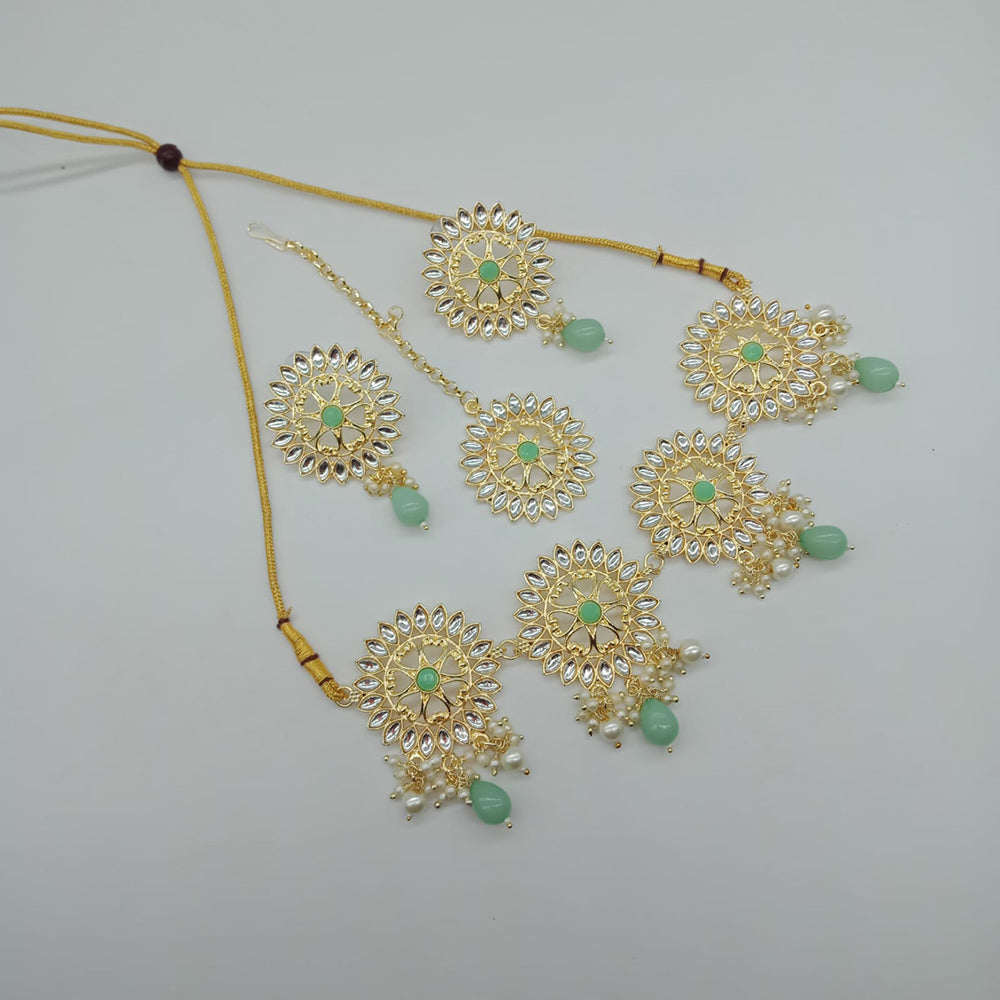 Vaamika Gold Plated Kundan Stone Necklace Set