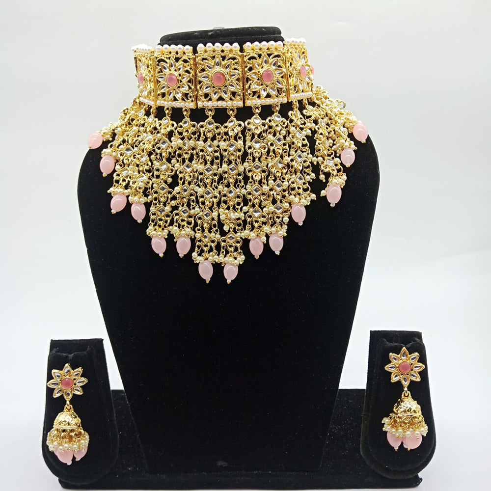 Vaamika Gold Plated Kundan Stone Necklace Set