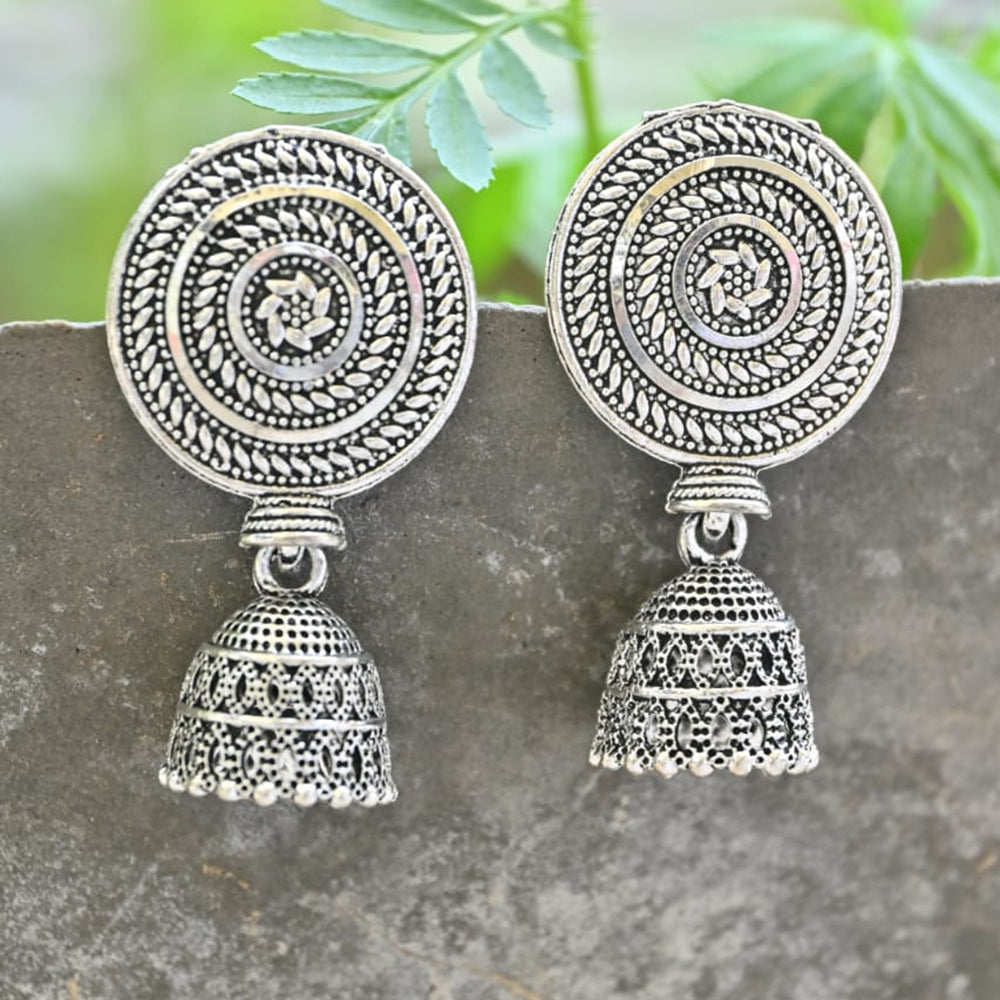 Vaamika Oxidized Plated Jhumki Earrings