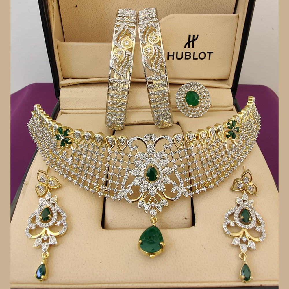 Vaamika Gold Plated Ad Stone Jewellery Combo