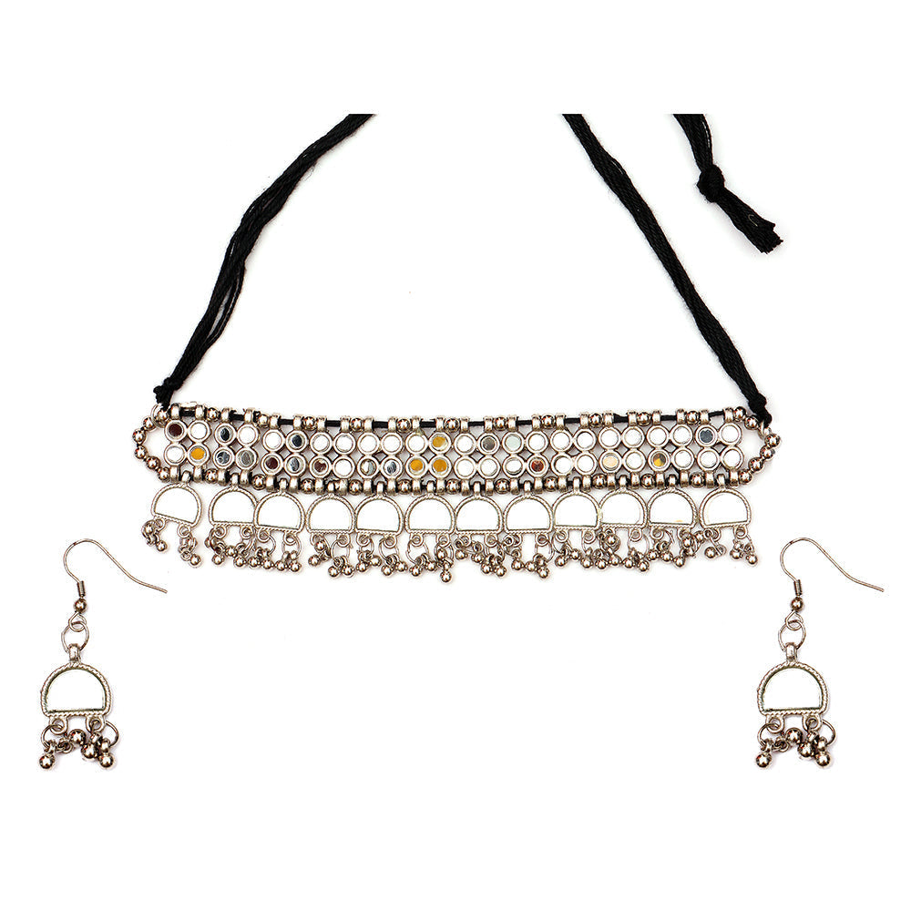 Bhavi Jewels Gold Plated Mirror Necklace Set
