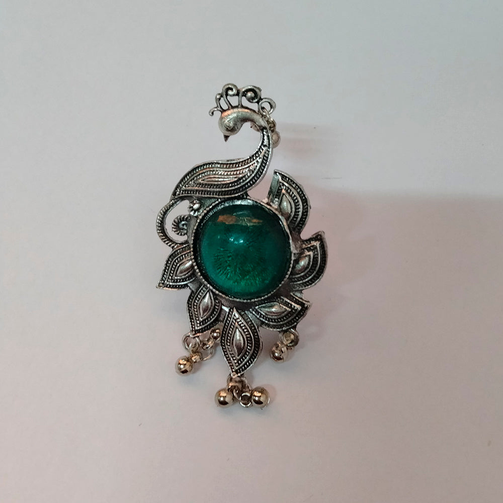 Bhavi Jewels Oxidized Plated Adjustable Finger Ring