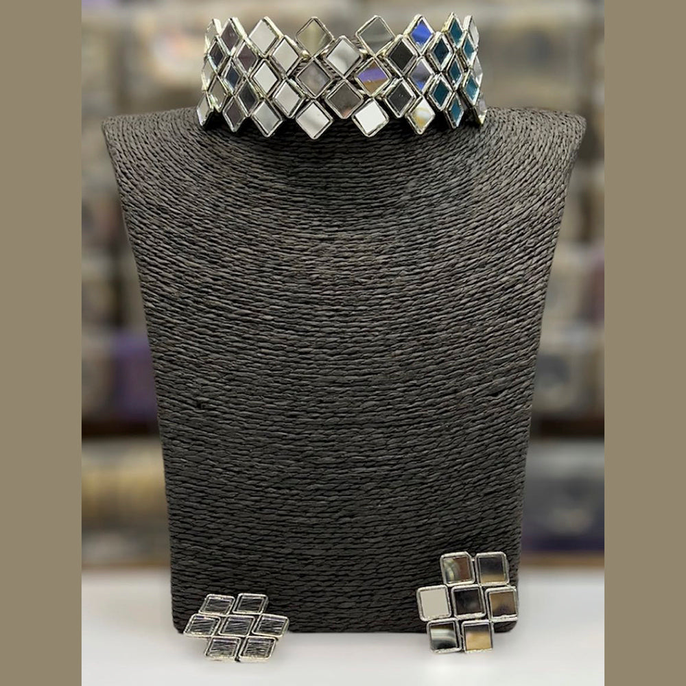 Blythediva Oxidized Plated Choker Necklace Set