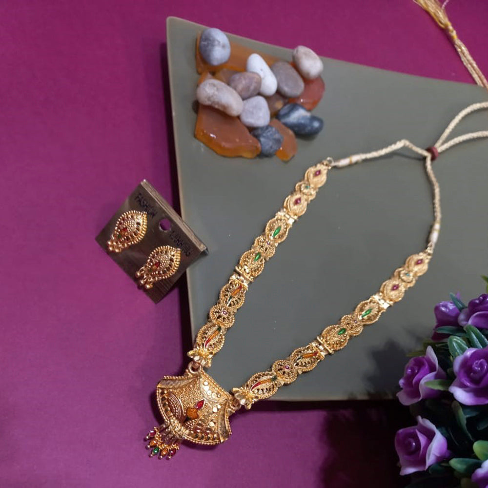 H K Fashion Gold Plated Necklace Set