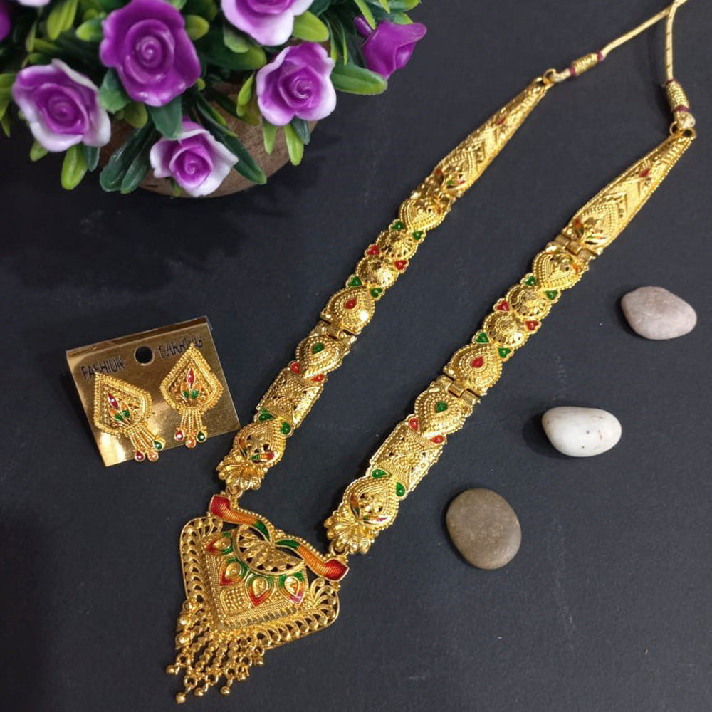 H K Fashion Gold Plated Necklace Set