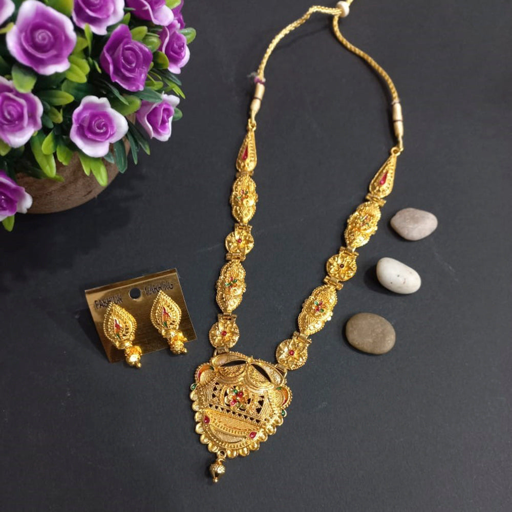 H K Fashion Gold Plated Necklace Set