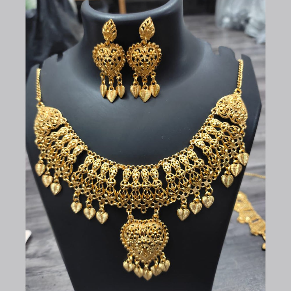 H K Fashion Gold Plated Forming Necklace Set