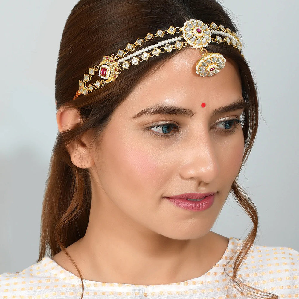 H K Fashion Gold Plated Sheeshphool - Main Image