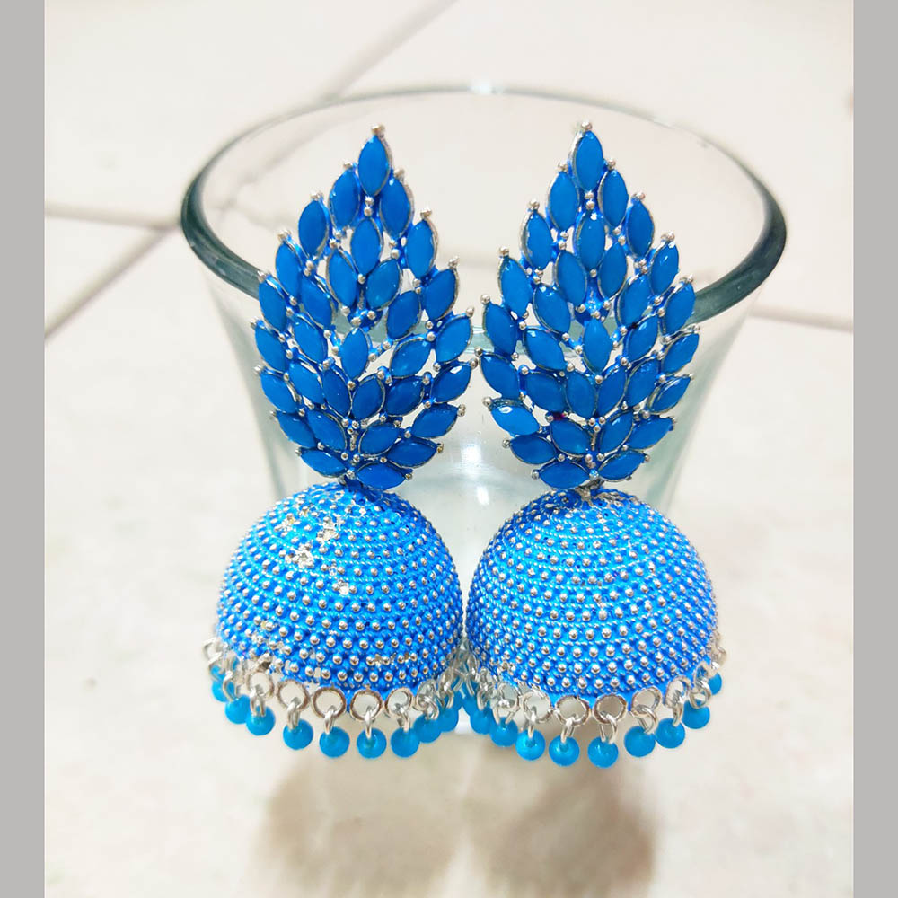 H K Fashion Gold Plated Crystal Stone Jhumki Earrings