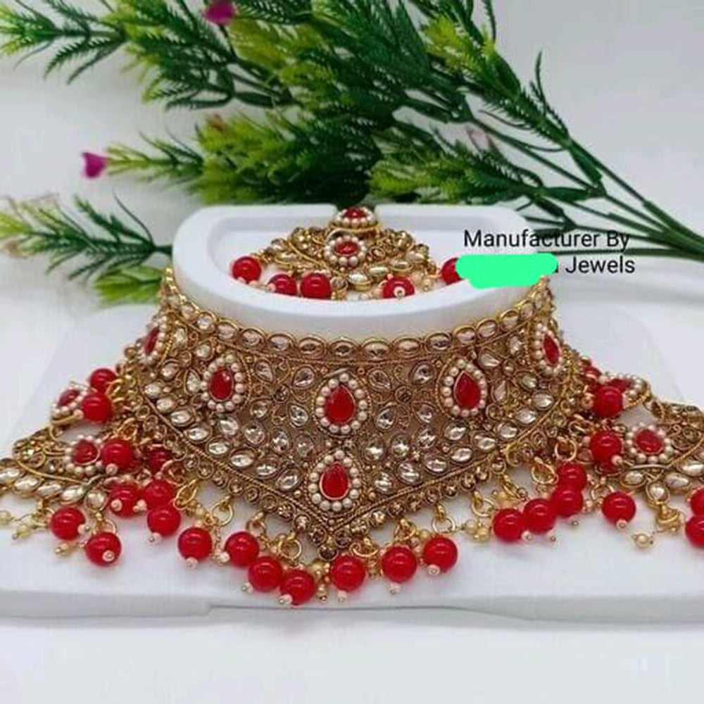 India Art Gold Plated Crystal Stone Necklace Set