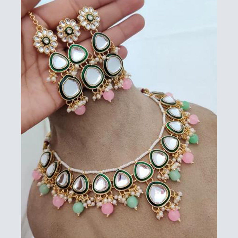 India Art Gold Plated Kundan Necklace Set
