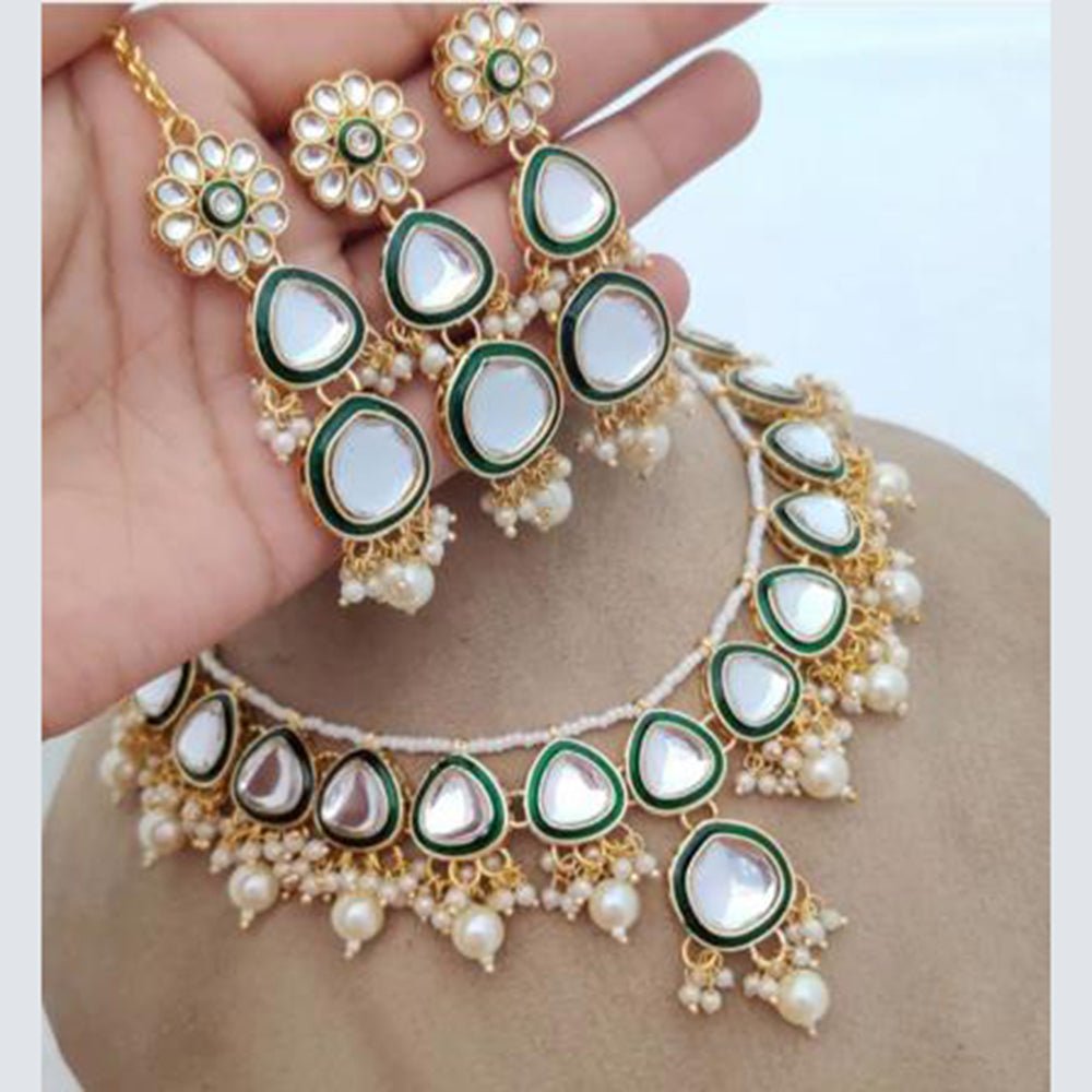 India Art Gold Plated Kundan Necklace Set