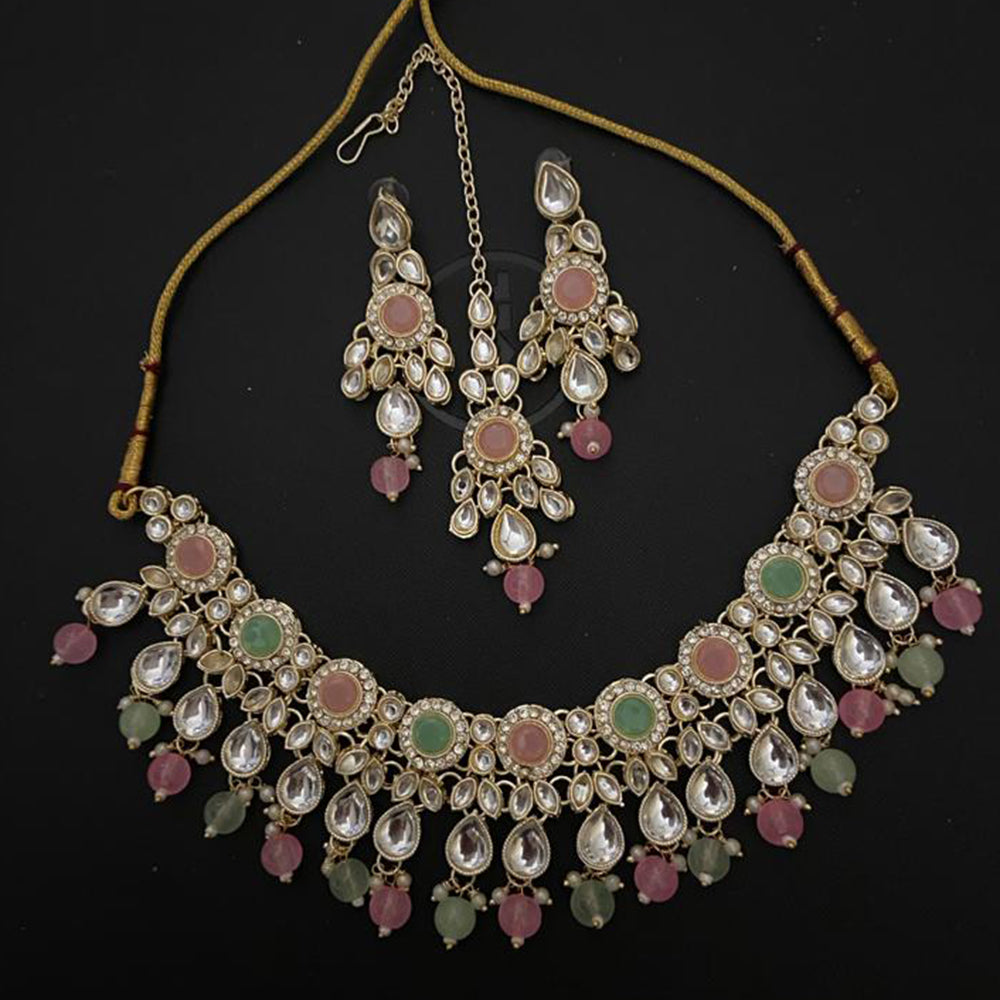 India Art Gold Plated Kundan Necklace Set