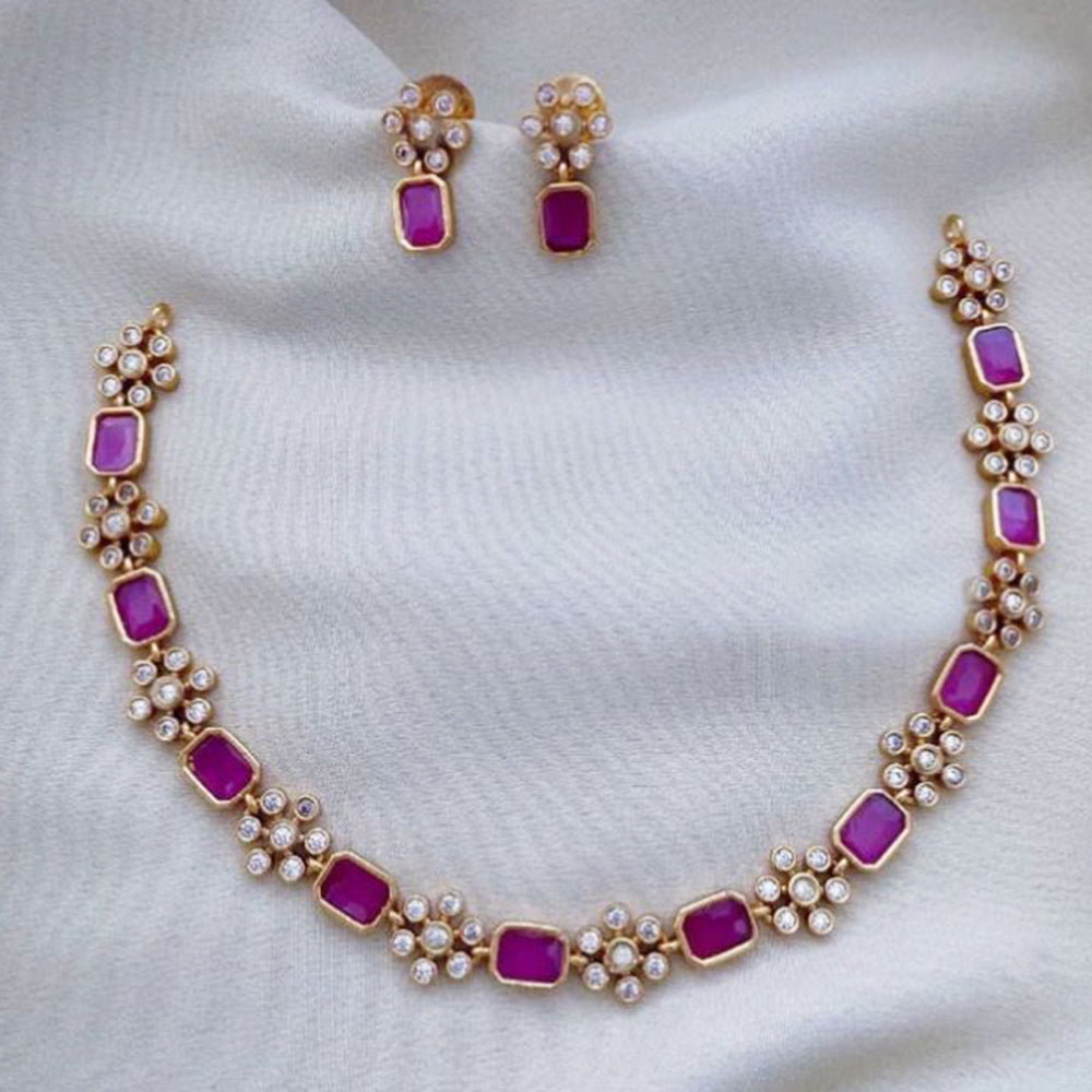 India Art Gold Plated Austrian Stone Necklace Set