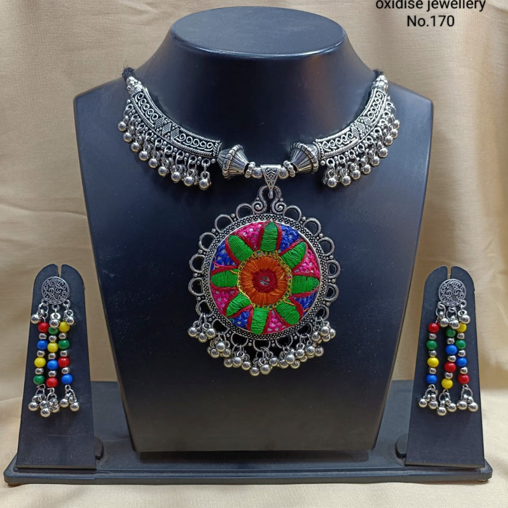 Pooja Bangles Navratri Special Oxidised Necklace Set