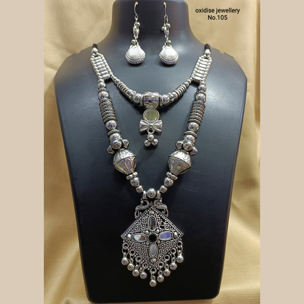Pooja Bangles Navratri Special Oxidised Necklace Set