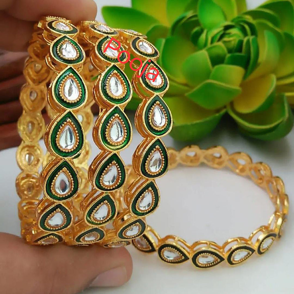 Pooja Bangles Gold Plated Kundan Set  Bangles Set